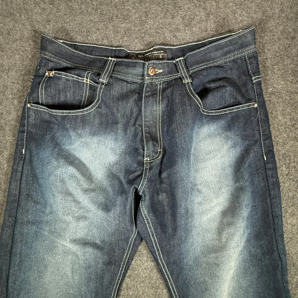 Y2K Southpole Jeans Men's 38x31 Altered Dark Wash Baggy Hip Hop Streetwear Denim
